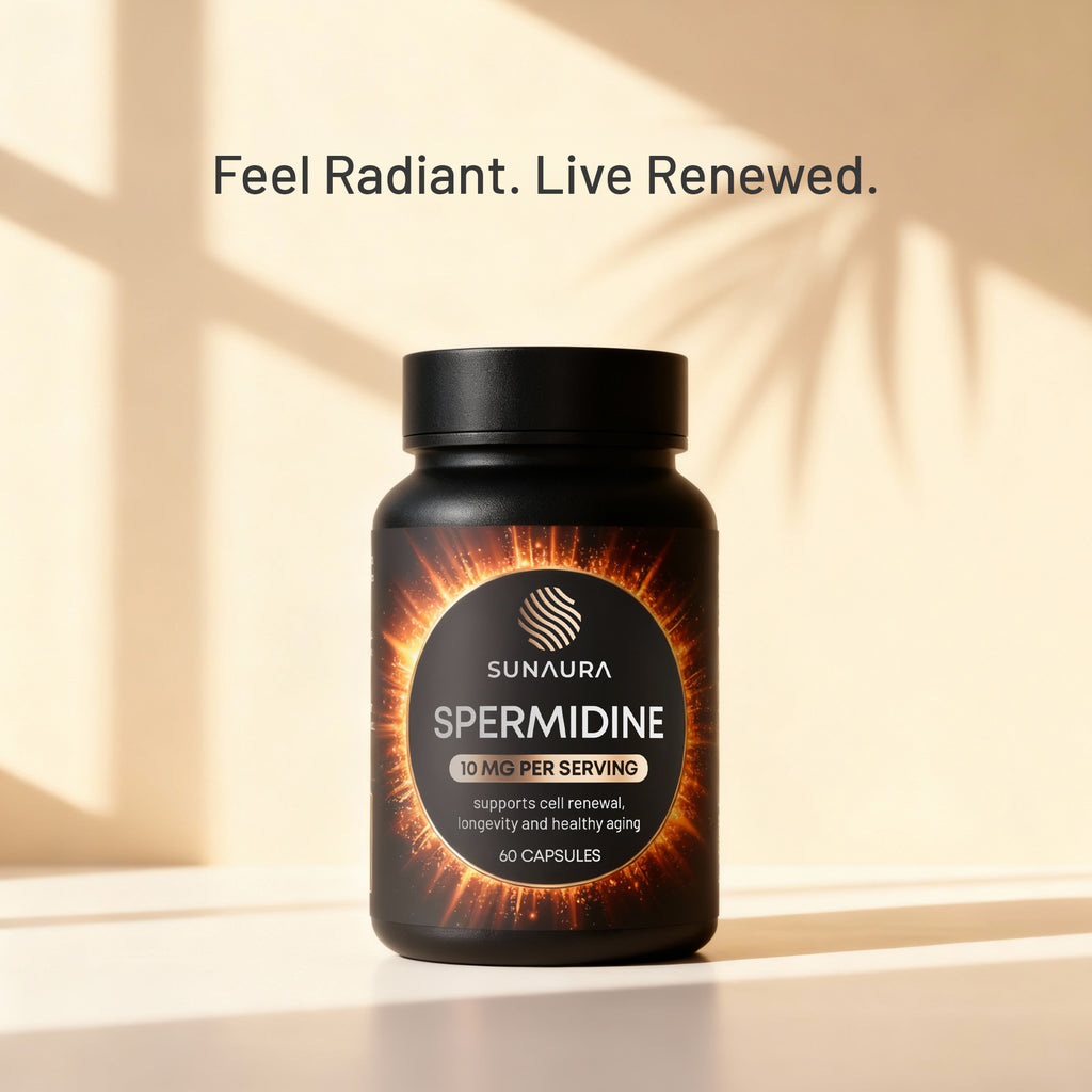 SUNAURA Spermidine 3HCL Capsules – Cellular Health, Longevity & Autophagy Support